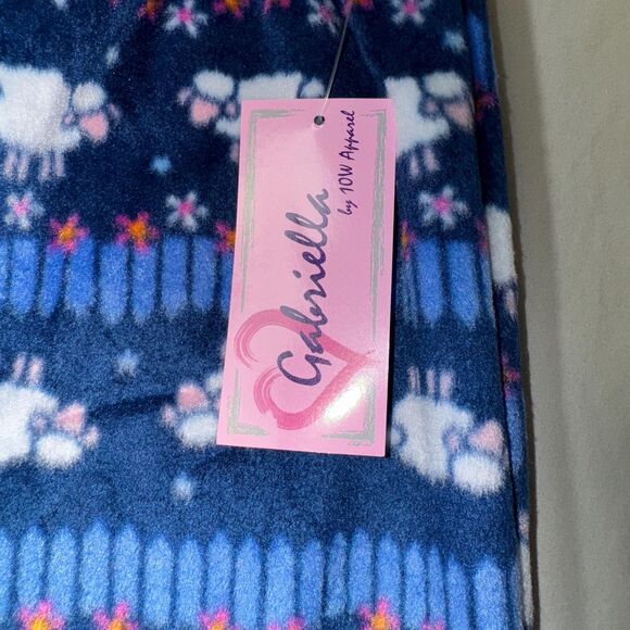 NWT Counting Sheep Pajama Pant Women 1X Fleece Soft Blue Cozy Warm Casual Summer - Picture 3 of 5